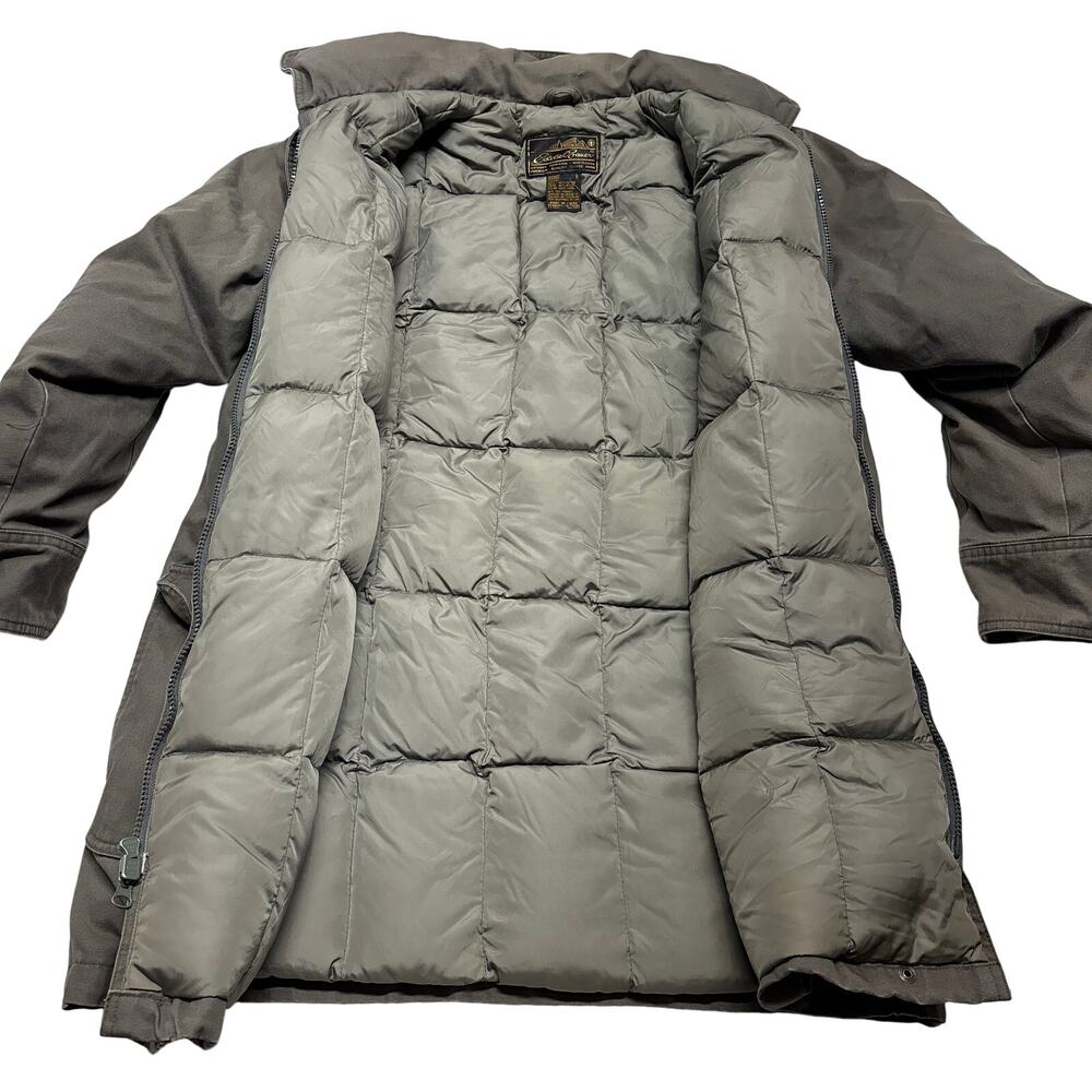 Vintage Eddie Bauer Goose Down Parka Jacket Womens Large Gray 90s Puffer Coat